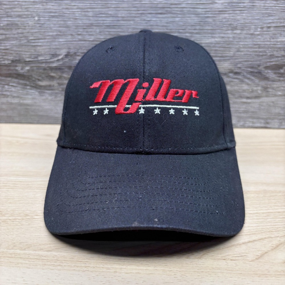 Miller Hat Cap Snap Back Black Red White Embroidered Stars Mens